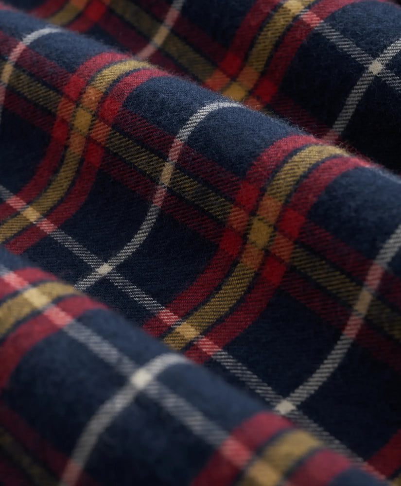 Portuguese Flannel Polo Button Down Collar, WIndowpane Shirt | Brooks Brothers for sale