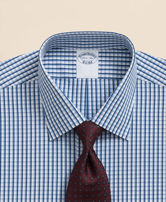 Pure Supima® Cotton Regular-Finish Ainsley Collar, Check Dress Shirt | Brooks Brothers online shop