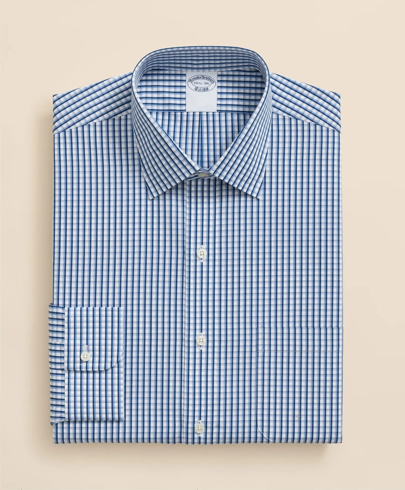 Pure Supima® Cotton Regular-Finish Ainsley Collar, Check Dress Shirt | Brooks Brothers online shop