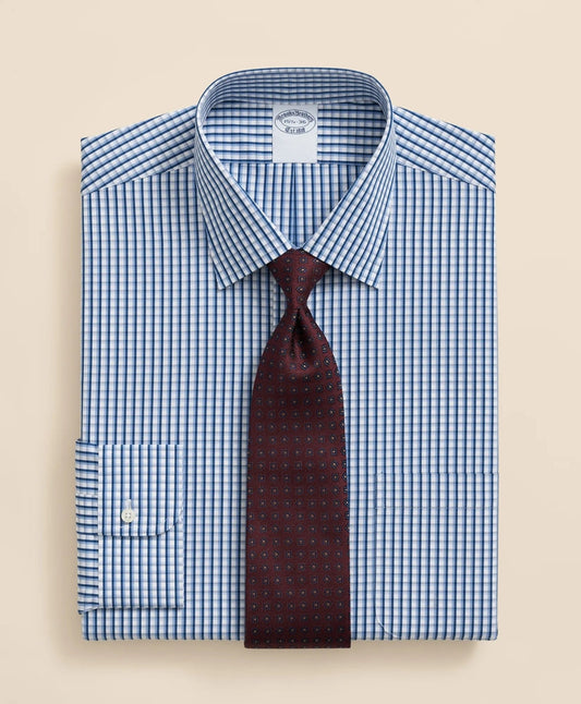 Pure Supima® Cotton Regular-Finish Ainsley Collar, Check Dress Shirt | Brooks Brothers online shop