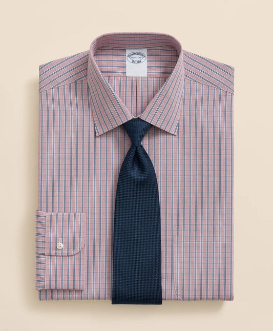 Pure Supima® Cotton Regular-Finish Ainsley Collar, Ground Check Dress Shirt | Brooks Brothers sale