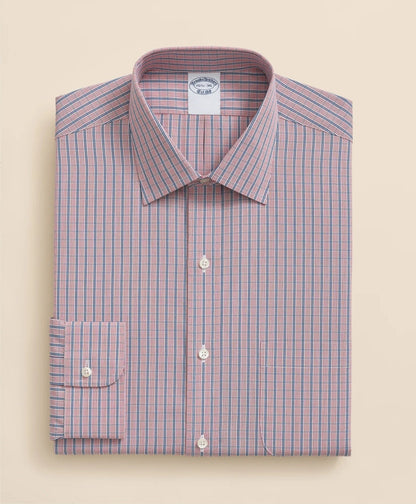 Pure Supima® Cotton Regular-Finish Ainsley Collar, Ground Check Dress Shirt | Brooks Brothers sale