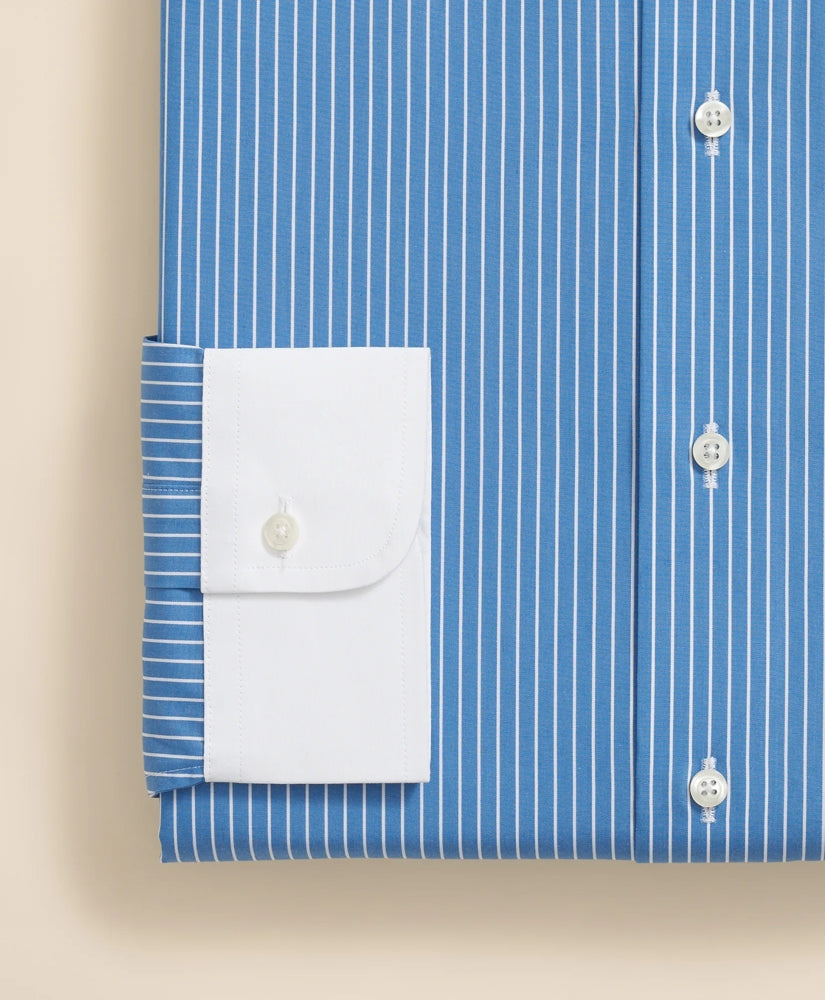 Pure Supima® Cotton Regular-Finish Ainsley Collar, Ground Stripe Dress Shirt | Brooks Brothers online shop