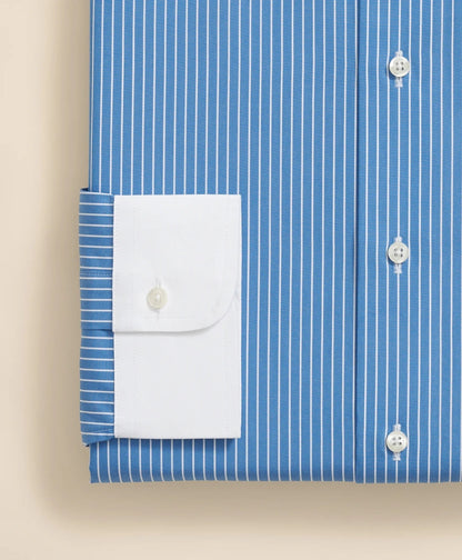 Pure Supima® Cotton Regular-Finish Ainsley Collar, Ground Stripe Dress Shirt | Brooks Brothers online shop