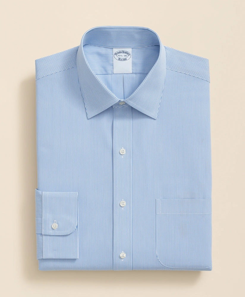 Pure Supima® Cotton Regular-Finish Ainsley Collar, Mini Stripe Dress Shirt | Brooks Brothers sale