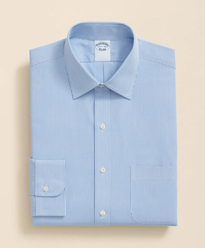Pure Supima® Cotton Regular-Finish Ainsley Collar, Mini Stripe Dress Shirt | Brooks Brothers sale
