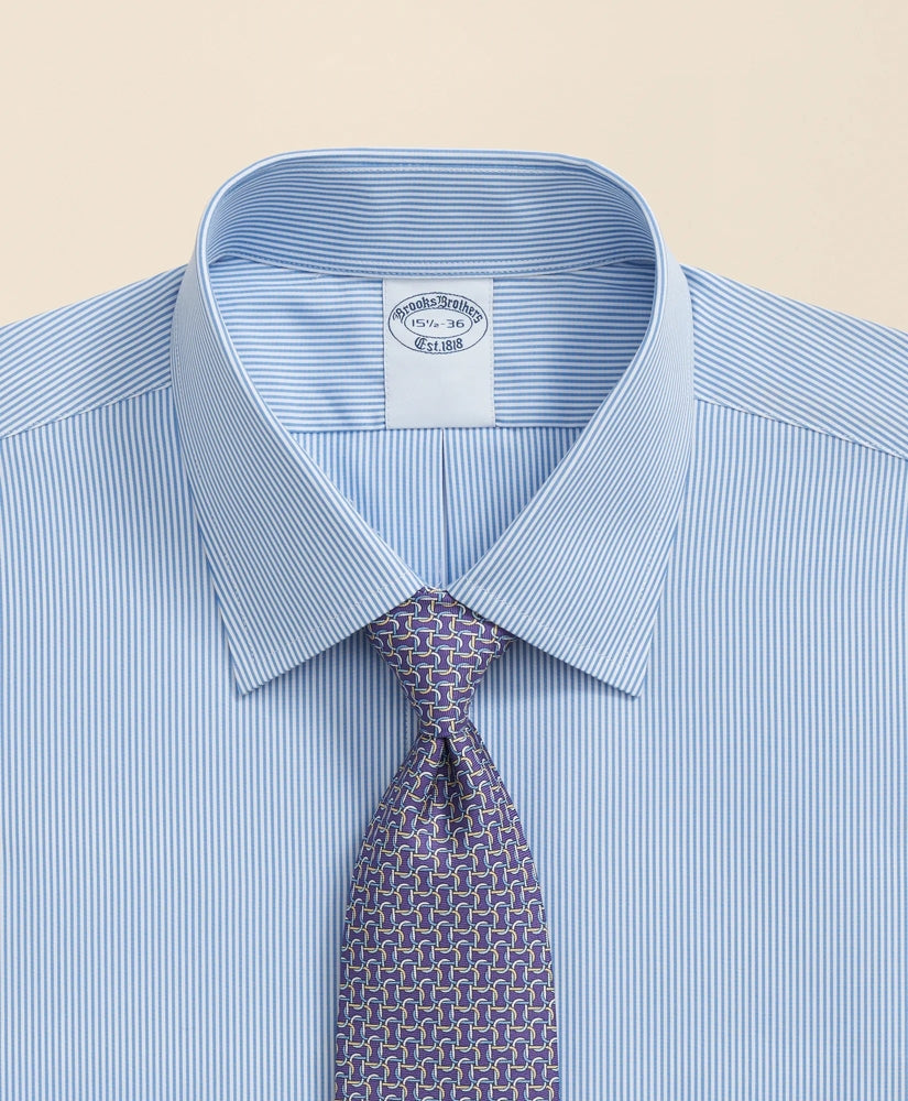 Pure Supima® Cotton Regular-Finish Ainsley Collar, Mini Stripe Dress Shirt | Brooks Brothers sale