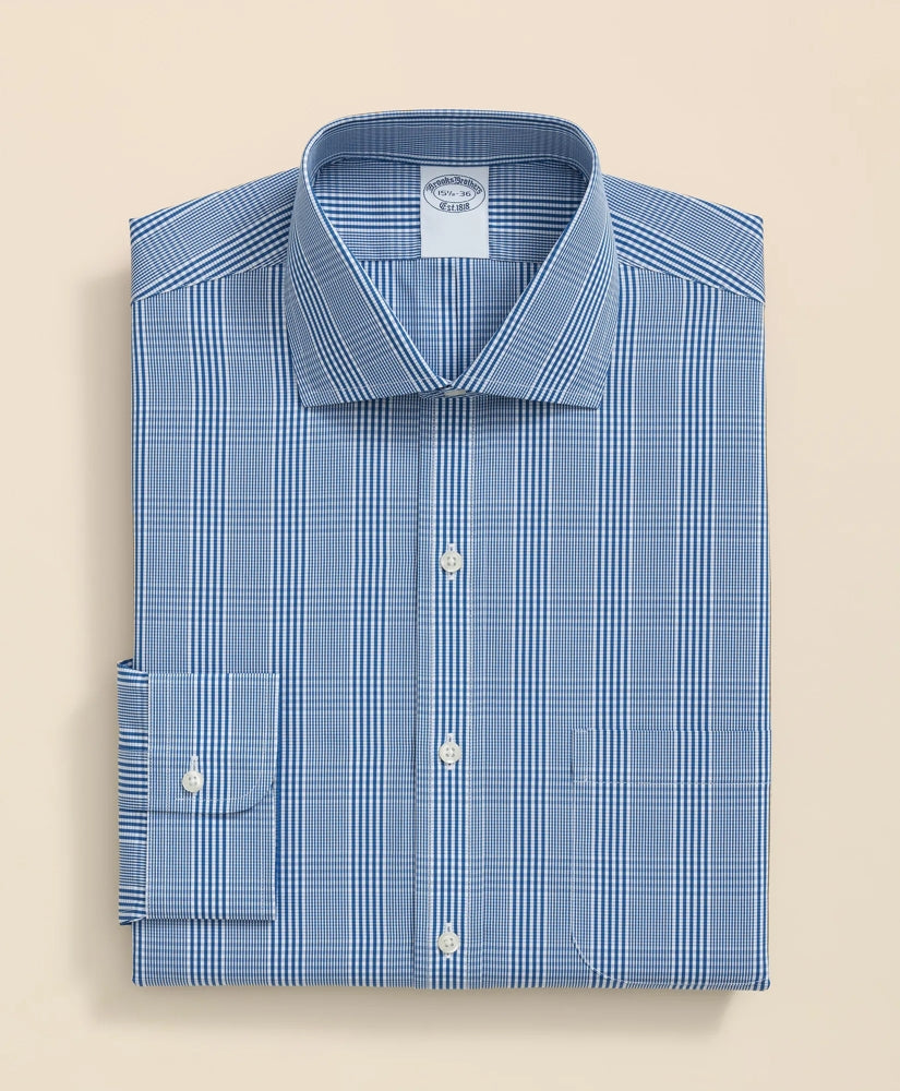 Pure Supima® Cotton Regular-Finish, English Spread Collar Glen Plaid Dress Shirt | Brooks Brothers discount