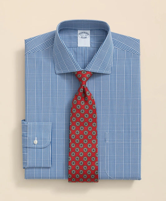 Pure Supima® Cotton Regular-Finish, English Spread Collar Glen Plaid Dress Shirt | Brooks Brothers discount