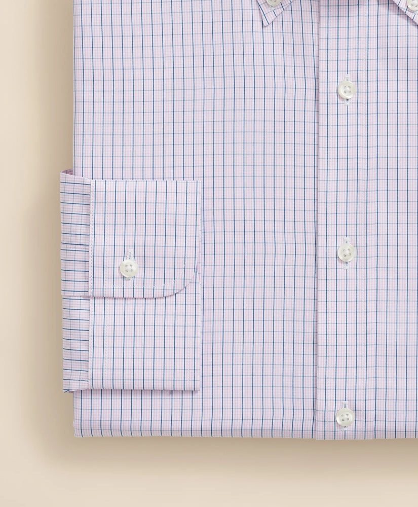 Pure Supima® Cotton Regular-Finish, Polo Button-Down Collar Grid Check Dress Shirt | Brooks Brothers cheap