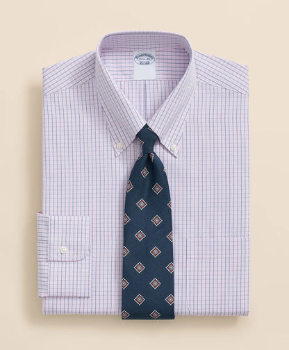 Pure Supima® Cotton Regular-Finish, Polo Button-Down Collar Grid Check Dress Shirt | Brooks Brothers cheap
