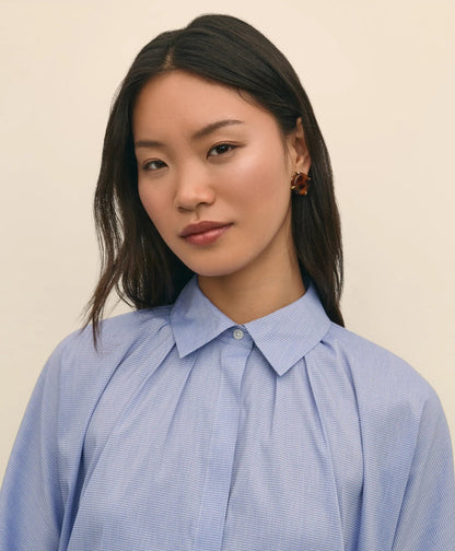 Relaxed Cotton Dobby Shirt With Wide Sleeves | Brooks Brothers cheap