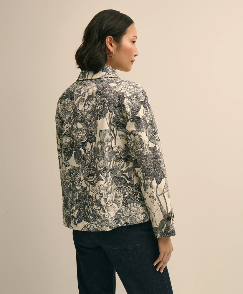 Relaxed Cotton Twill Floral Jacket | Brooks Brothers sale