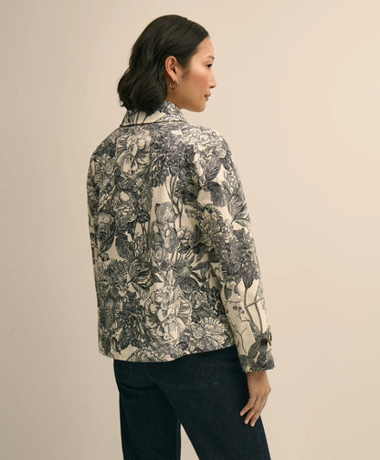 Relaxed Cotton Twill Floral Jacket | Brooks Brothers sale