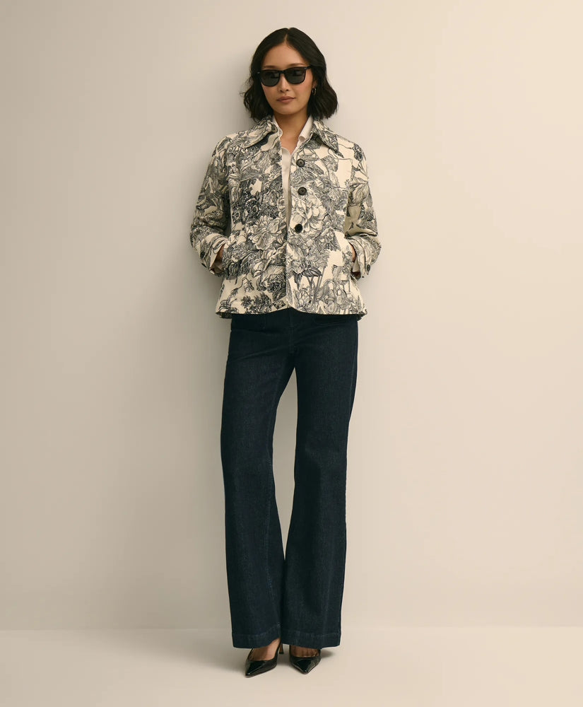 Relaxed Cotton Twill Floral Jacket | Brooks Brothers sale