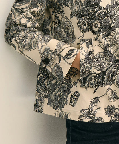 Relaxed Cotton Twill Floral Jacket | Brooks Brothers sale