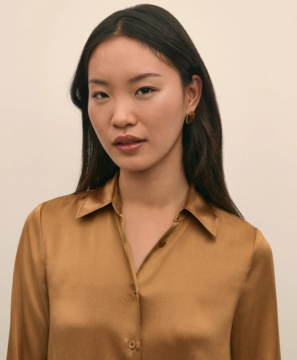 Relaxed Fit Silk Charmeuse Blouse | Brooks Brothers for sale