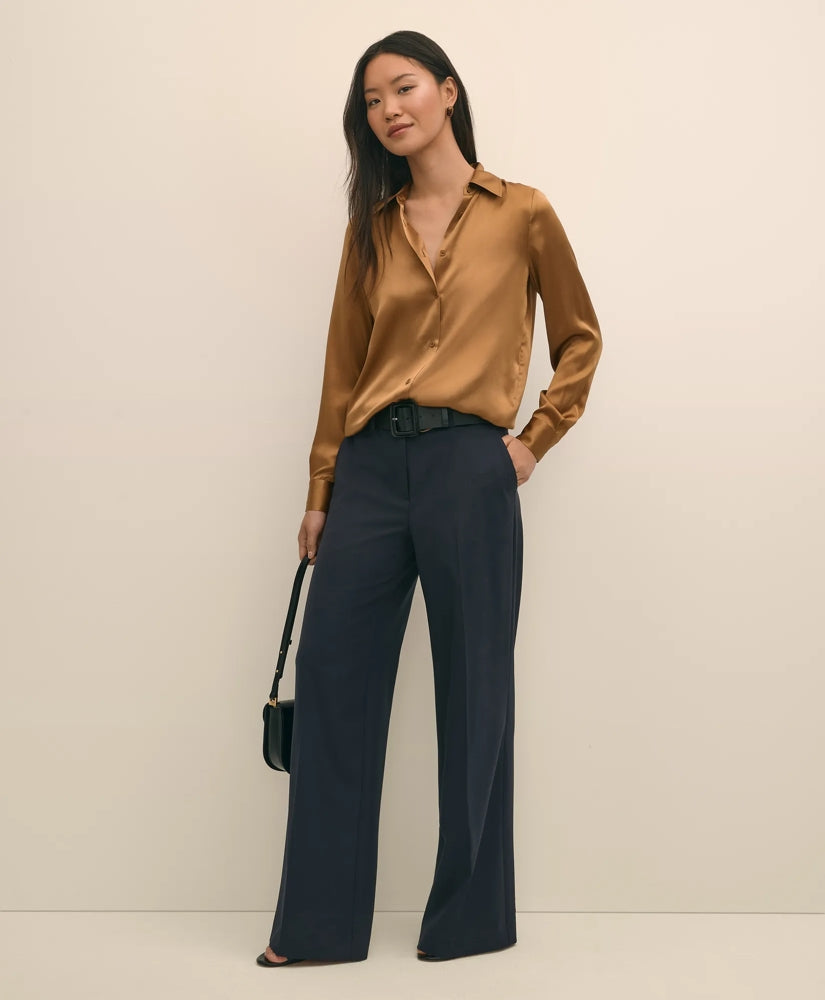Relaxed Fit Silk Charmeuse Blouse | Brooks Brothers for sale