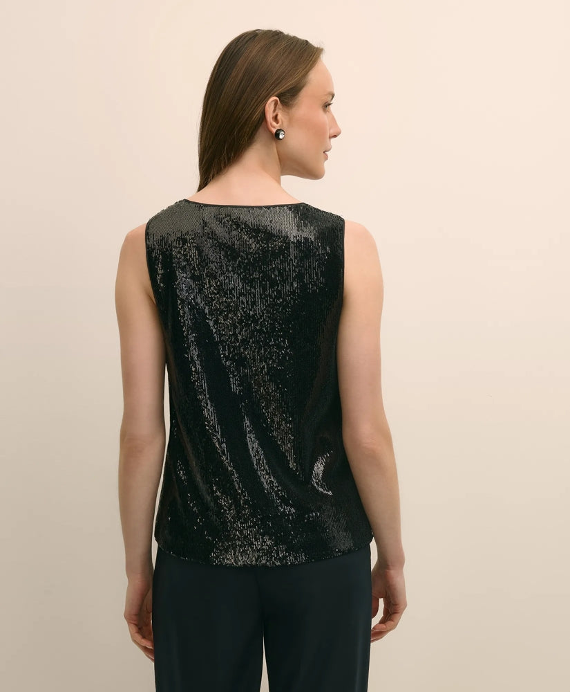Sequin Scoop Neck Sleeveless Top | Brooks Brothers on sale