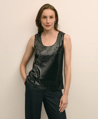 Sequin Scoop Neck Sleeveless Top | Brooks Brothers on sale