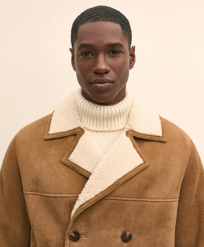 Shearling Double-Breasted Coat | Brooks Brothers online shop
