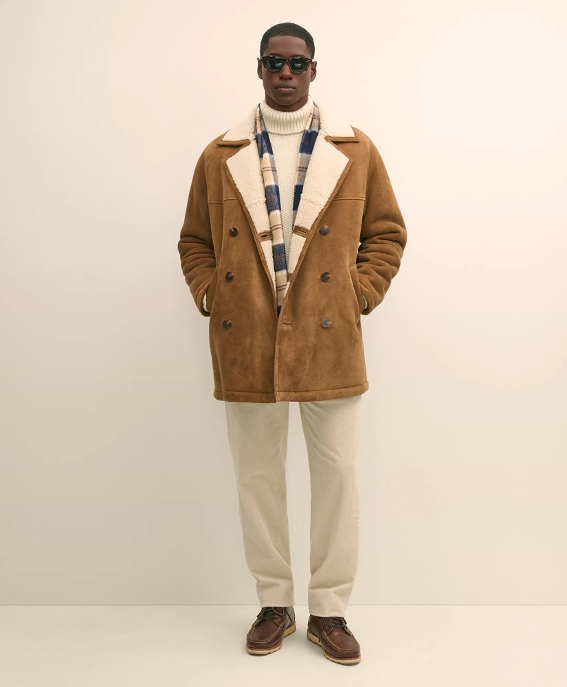 Shearling Double-Breasted Coat | Brooks Brothers online shop