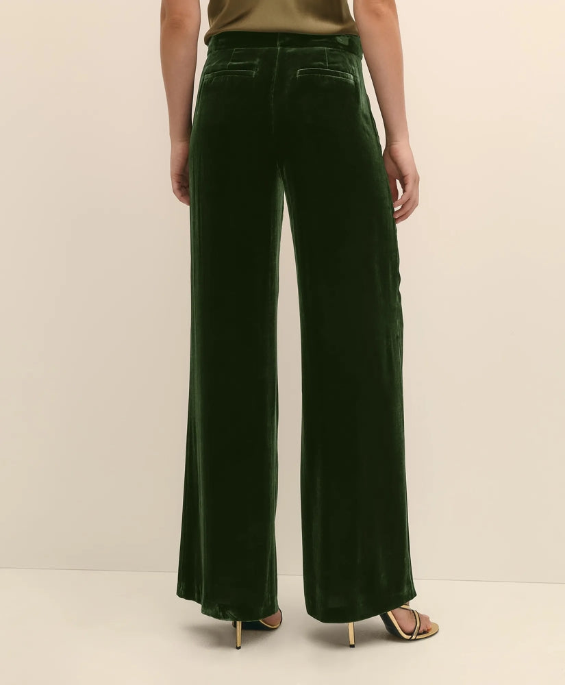 Silk Blend Drapey Velvet Wide-Leg Trouser | Brooks Brothers on sale