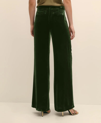 Silk Blend Drapey Velvet Wide-Leg Trouser | Brooks Brothers on sale