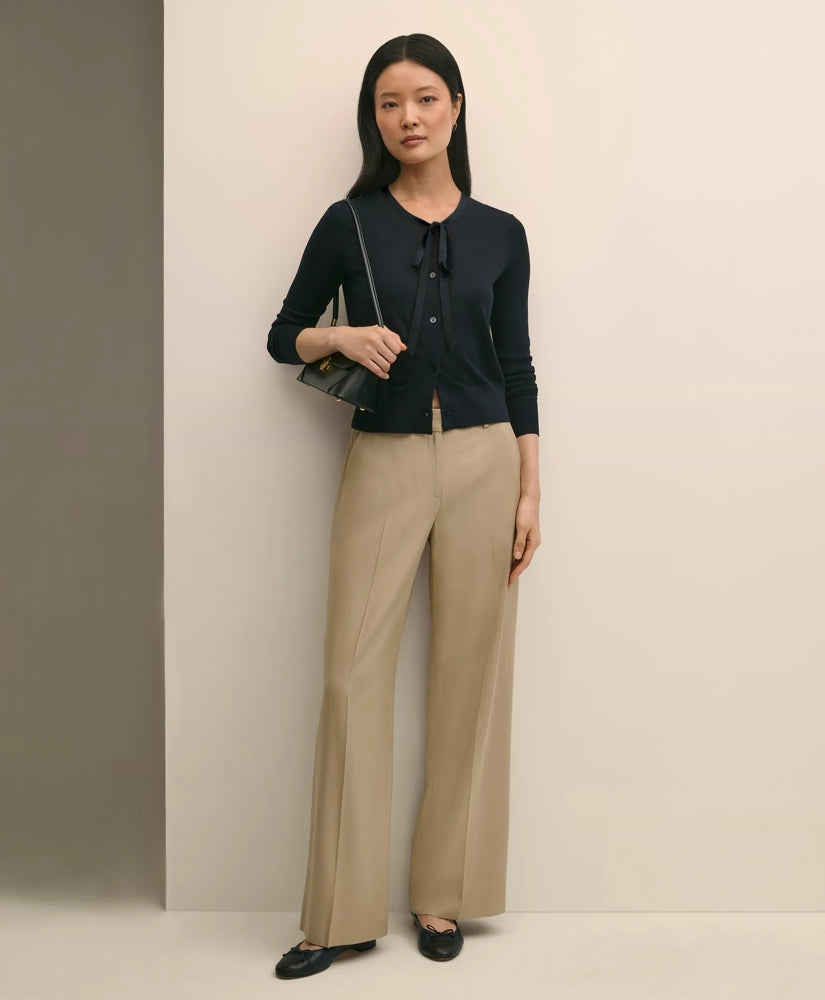 Silk-Blend Bow-Neck Cardigan | Brooks Brothers on sale