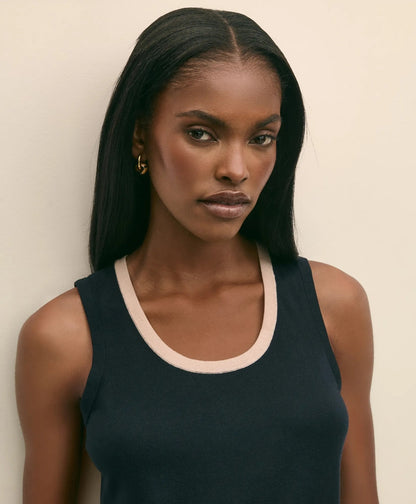 Silk-Blend Tipped Sleeveless Sweater Shell | Brooks Brothers online shop