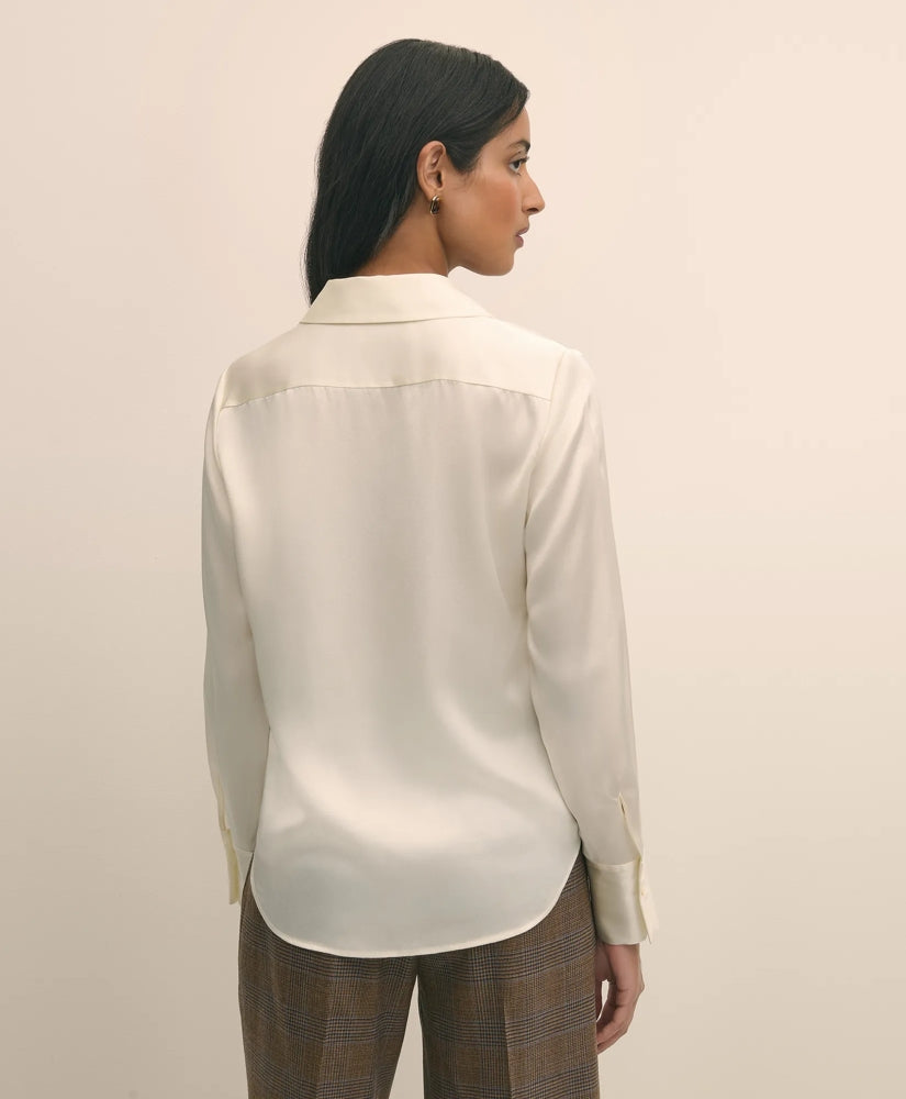 Silk Charmeuse Pintucked Blouse | Brooks Brothers cheap