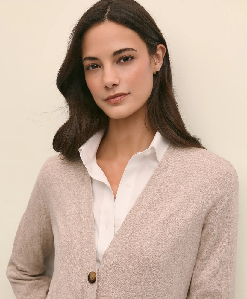 Silk Marled Knit Relaxed Cardigan | Brooks Brothers sale