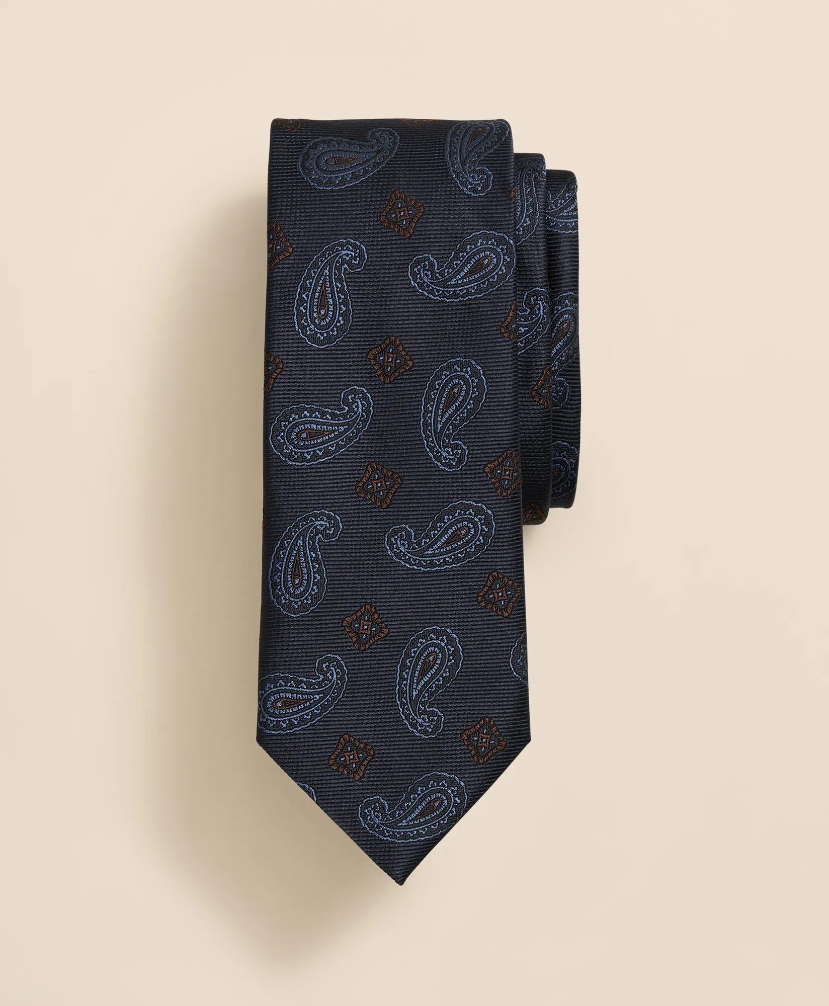 Silk Paisley & Square Tie | Brooks Brothers on sale
