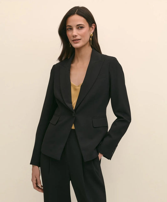 Single-Breasted Peak Lapel Jacket in Fine Twill Stretch Crepe | Brooks Brothers sale