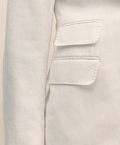 Slim Fit Cotton-Linen Herringbone Double-Breasted Suit Jacket | Brooks Brothers online
