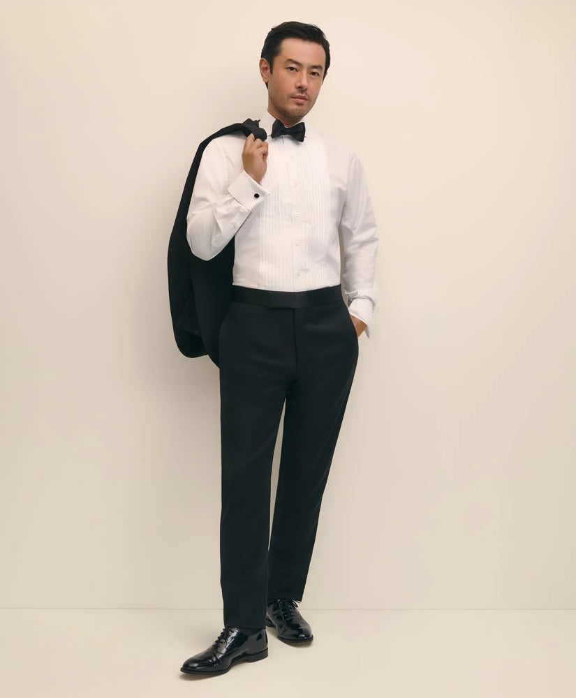 Slim Fit Merino Wool Twill 1818 Tuxedo Pants | Brooks Brothers on sale