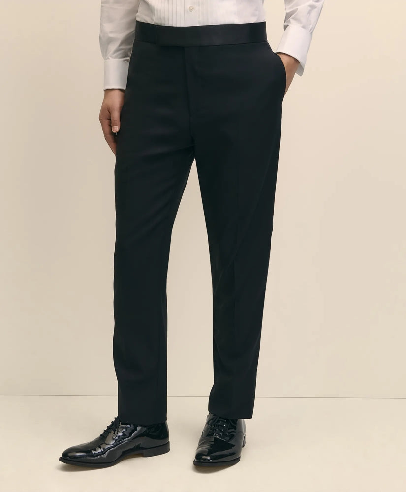 Slim Fit Merino Wool Twill 1818 Tuxedo Pants | Brooks Brothers on sale