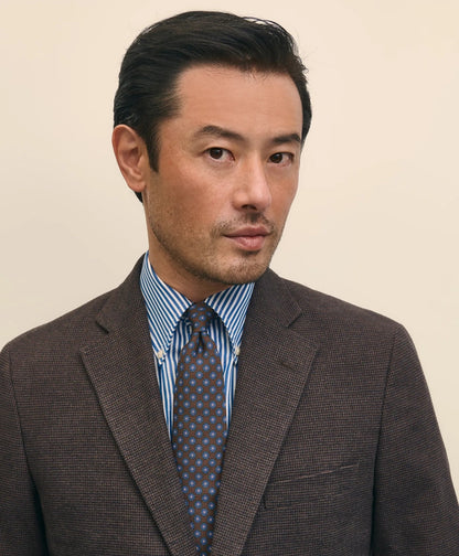 Slim Fit Mini-Houndstooth Suit Jacket in Brushed-Cotton | Brooks Brothers discount
