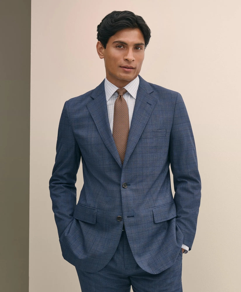 Slim Fit Wool Checked 1818 Suit | Brooks Brothers on sale
