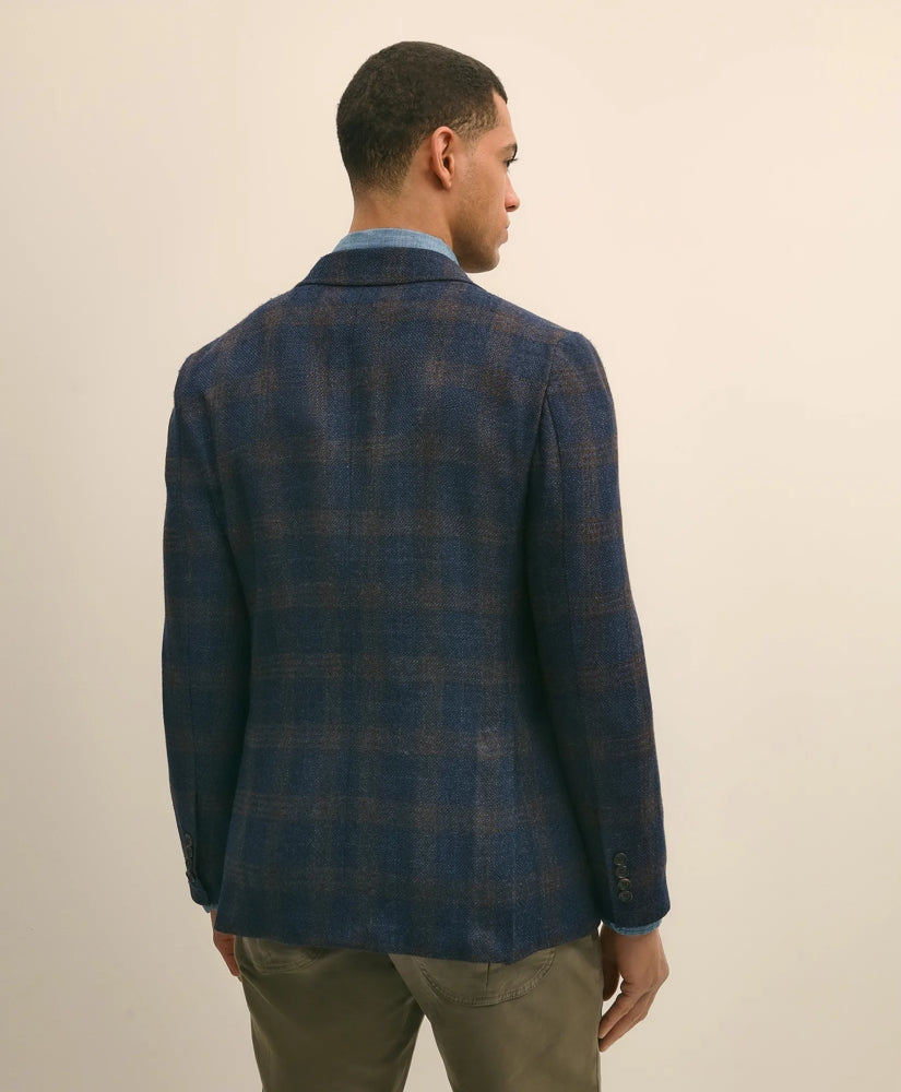 Slim Fit Wool-Cotton-Silk-Cashmere Hopsack Check Sport Coat | Brooks Brothers online shop