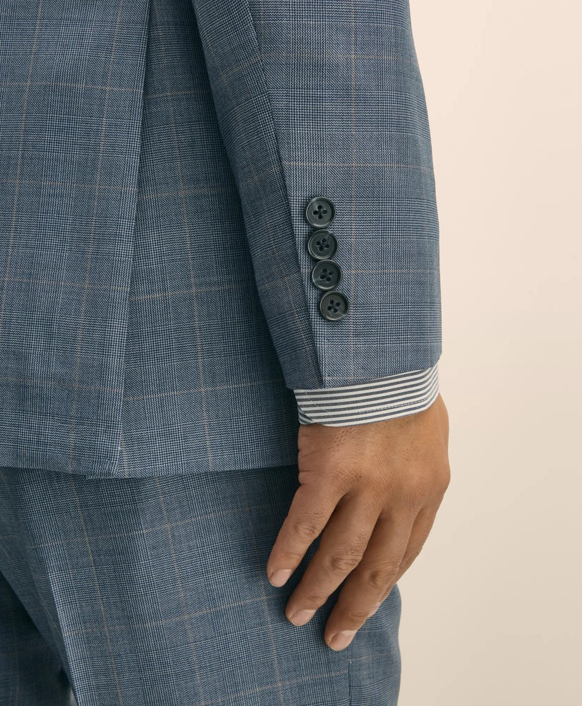 Slim Fit Wool Overcheck 1818 Suit | Brooks Brothers discount