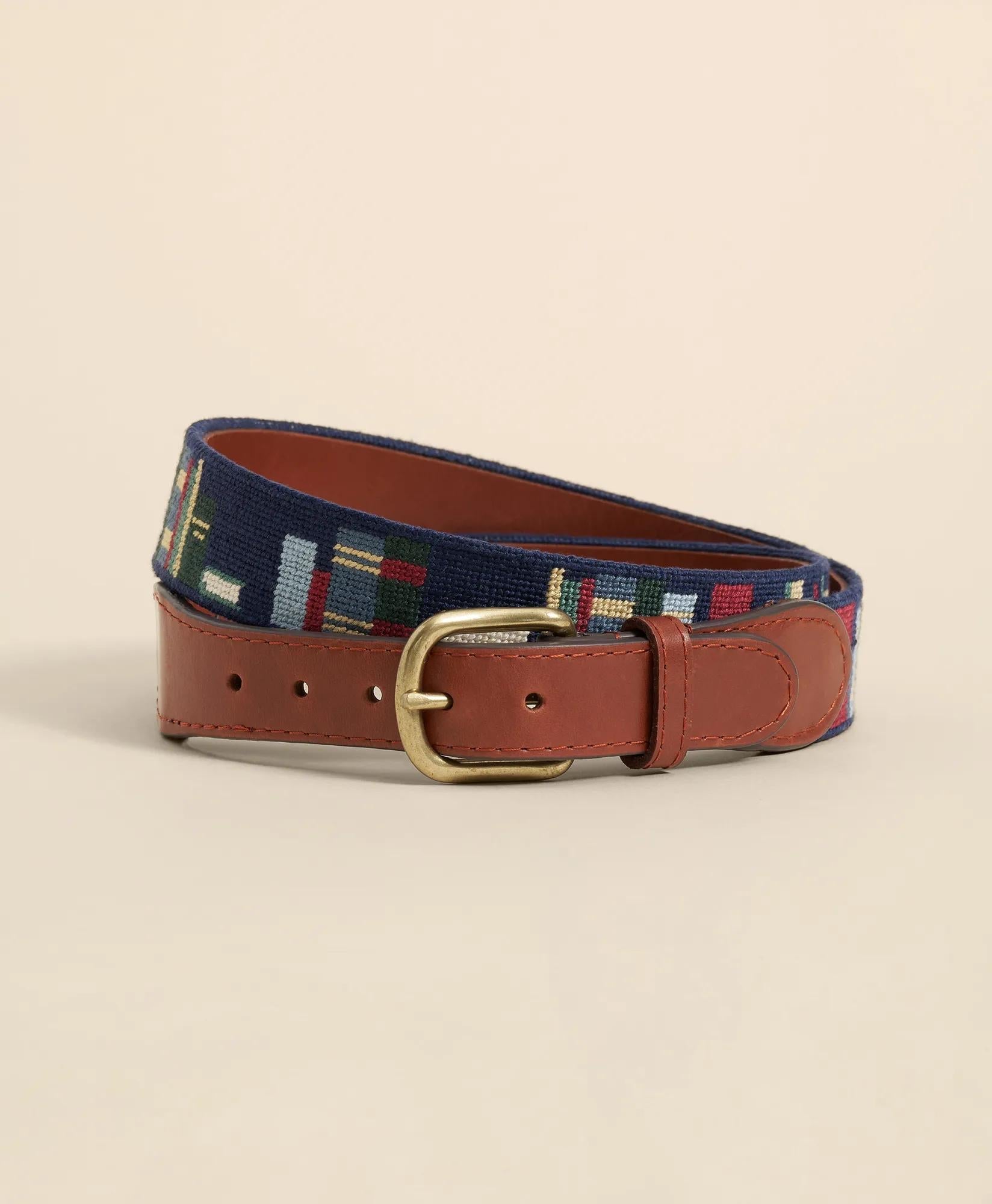 Smathers & Branson Needlepoint Bookcase Belt | Brooks Brothers for sale