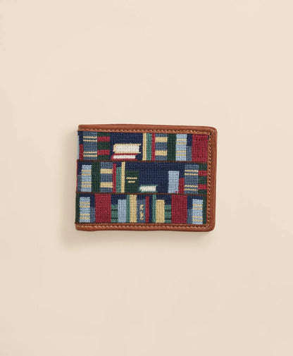 Smathers & Branson Needlepoint Bookshelf Wallet | Brooks Brothers online