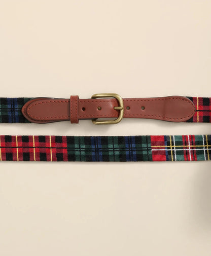 Smathers & Branson Needlepoint Plaid Belt | Brooks Brothers online shop