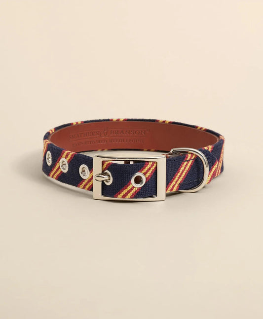 Smathers & Branson Needlepoint Rep Stripe Dog Collar | Brooks Brothers cheap