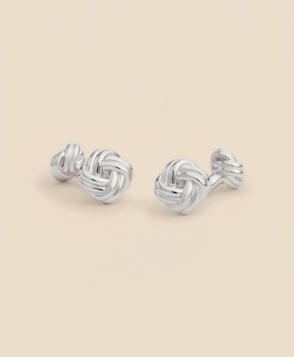 Sterling Silver Rhodium-Plated Knot Cufflinks | Brooks Brothers on sale