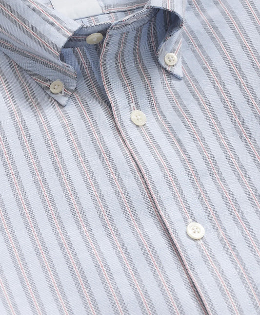 Stretch Cotton Non-Iron Oxford Polo Button Down Collar, Striped Shirt | Brooks Brothers sale