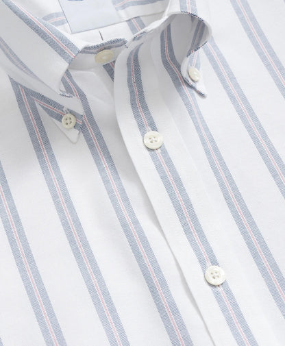 Stretch Cotton Non-Iron Oxford Polo Button Down Collar, Striped Short-Sleeve Shirt | Brooks Brothers cheap