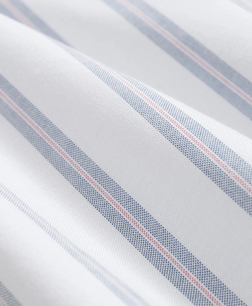 Stretch Cotton Non-Iron Oxford Polo Button Down Collar, Striped Short-Sleeve Shirt | Brooks Brothers cheap