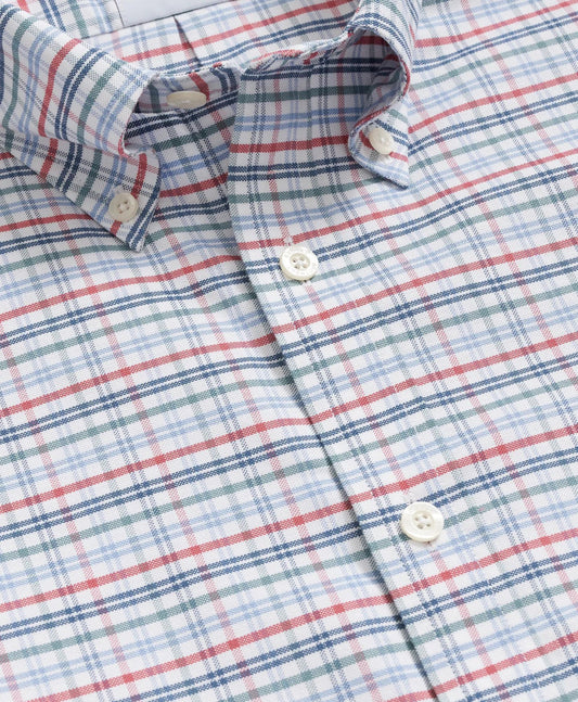 Stretch Cotton Non-Iron Oxford Polo Button Down Collar, Windowpane Short-Sleeve Shirt | Brooks Brothers on sale